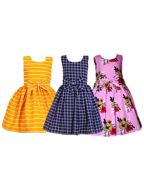 girls pack of 3 printed frocks - 19731594 - Very Small Image - 1