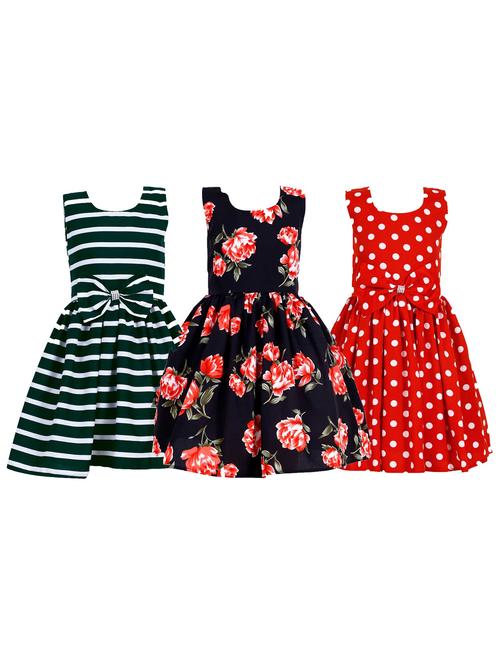 girls pack of 3 printed frocks - 19731682 - Very Small Image - 1