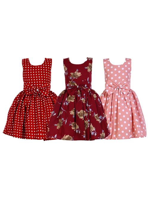 girls pack of 3 printed frocks - 19731704 - Very Small Image - 1