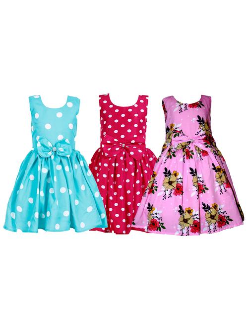 girls pack of 3 printed frocks - 19731771 - Very Small Image - 1