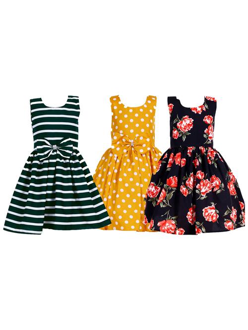 girls pack of 3 printed frocks - 19731810 - Very Small Image - 1