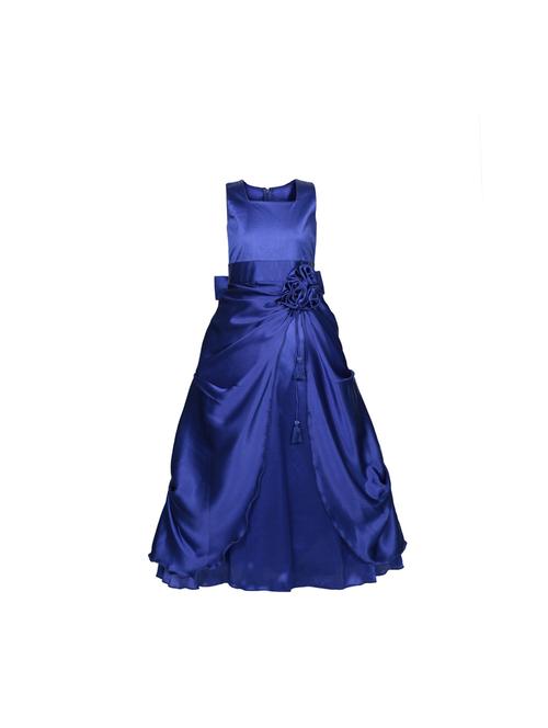girls square neck solid ball gown frock - 19731929 - Very Small Image - 1