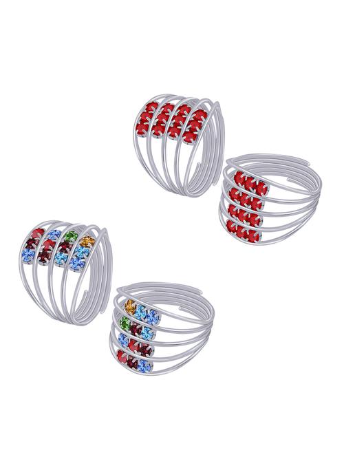 silver plated toe ring combo - 19734176 - Very Small Image - 1