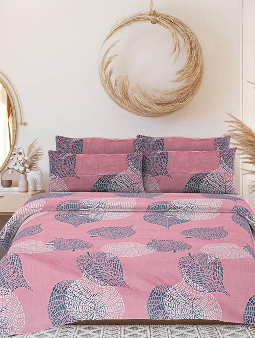 indhome life floral, cotton double bedsheet with 2 pillow covers, queen size 90 inch by 100 inch,160 tc-soft fabric - 19734287 - Very Small Image - 1