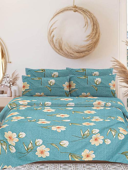 indhome life floral, cotton double bedsheet with 2 pillow covers, queen size 90 inch by 100 inch,160 tc-soft fabric - 19734288 - Very Small Image - 1