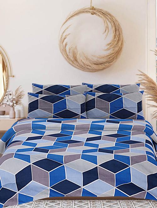 indhome life abstract, cotton double bedsheet with 2 pillow covers, queen size 90 inch by 100 inch,160 tc-soft fabric - 19734293 - Very Small Image - 1