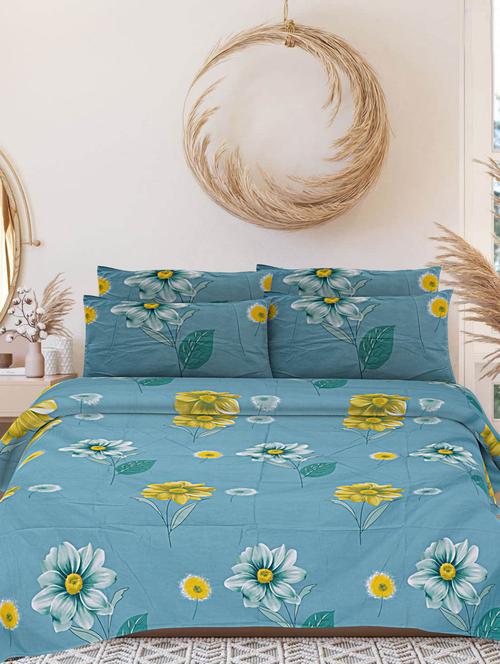 indhome life floral, cotton double bedsheet with 2 pillow covers, queen size 90 inch by 100 inch,220 tc-soft fabric - 19734299 - Very Small Image - 1