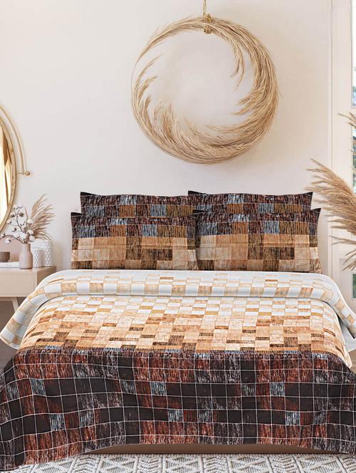 indhome life abstract, cotton double bedsheet with 2 pillow covers, queen size 108 inch by 108 inch,200 tc-soft fabric - 19734306 - Very Small Image - 1