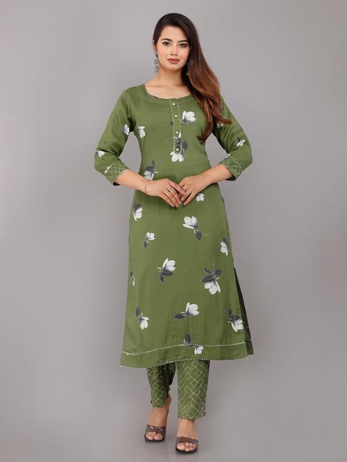 floral print with gota patti kurta pant set - 19734475 - Very Small Image - 1
