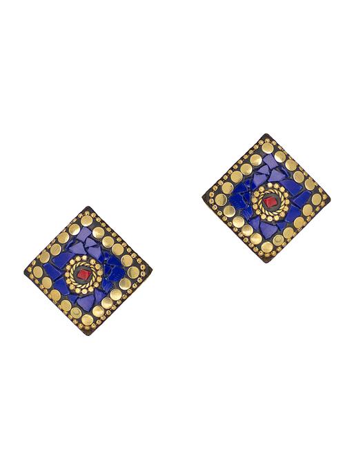 hand made gold plated studs earring - 19734741 - Very Small Image - 1