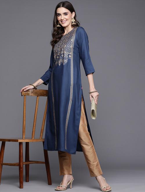 women's straight kurta - 19737196 - Very Small Image - 1
