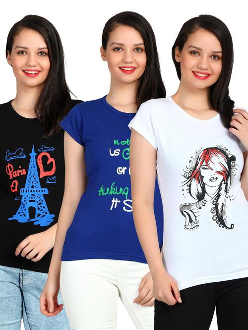 girls round neck printed regular top set - 19738230 - Very Small Image - 1