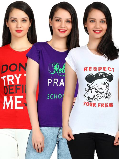 girls round neck printed regular top set - 19738233 - Very Small Image - 1