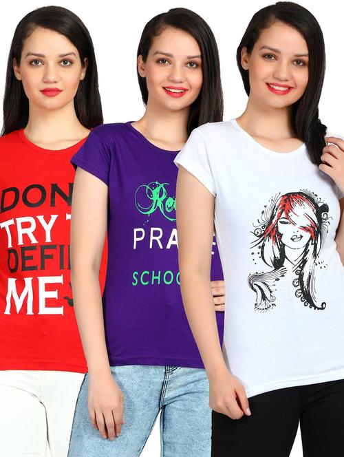 girls round neck printed regular top set - 19738235 - Very Small Image - 1