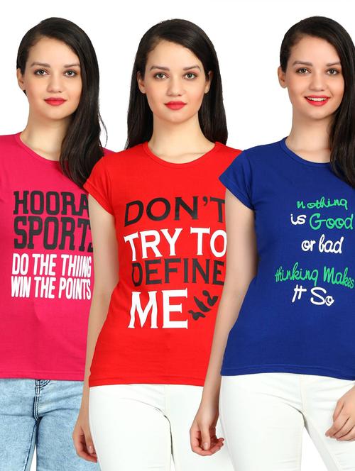 girls round neck printed regular top set - 19738267 - Very Small Image - 1