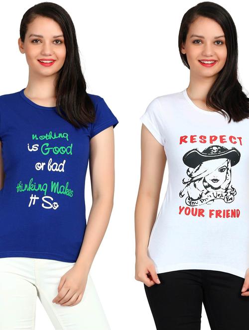 girls round neck printed regular top set - 19738304 - Very Small Image - 1