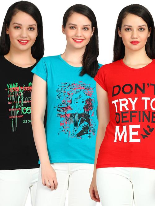 girls round neck printed regular top set - 19738320 - Very Small Image - 1