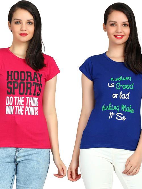 girls round neck printed regular top set - 19738344 - Very Small Image - 1