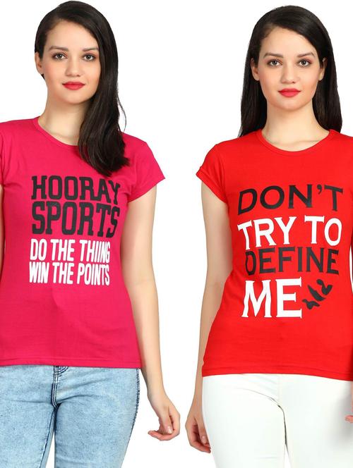 girls round neck printed regular top set - 19738346 - Very Small Image - 1