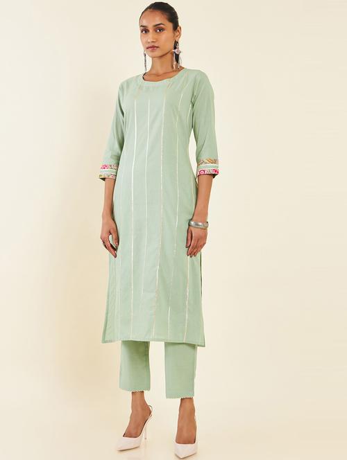 gota work kurta pant set - 19738569 - Very Small Image - 1
