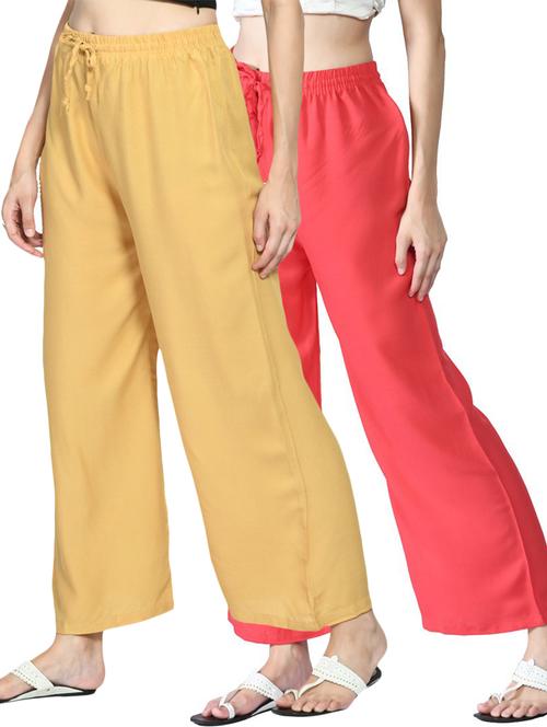 women drawstring waist solid palazzo - 19739328 - Very Small Image - 1