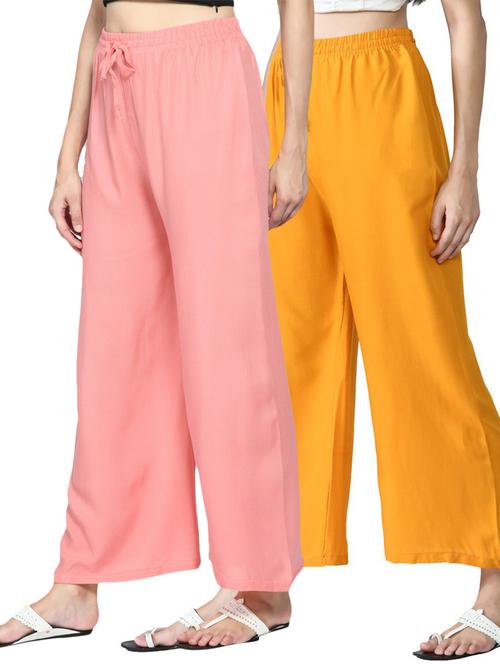 women drawstring waist solid palazzo set - 19739393 - Very Small Image - 1