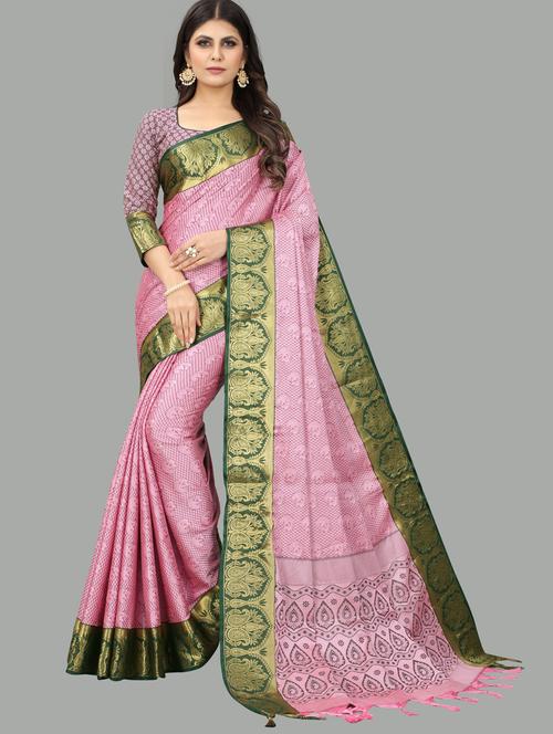 self designed woven saree with blouse - 19741114 - Very Small Image - 1
