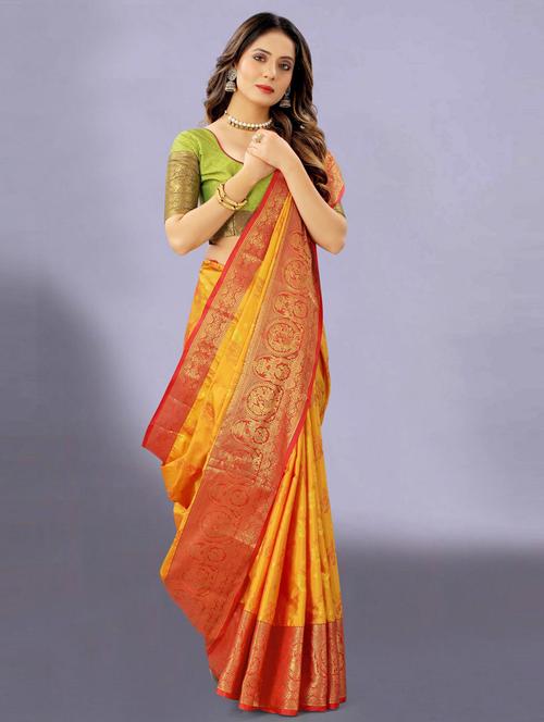 self designed woven saree with blouse - 19741226 - Very Small Image - 1