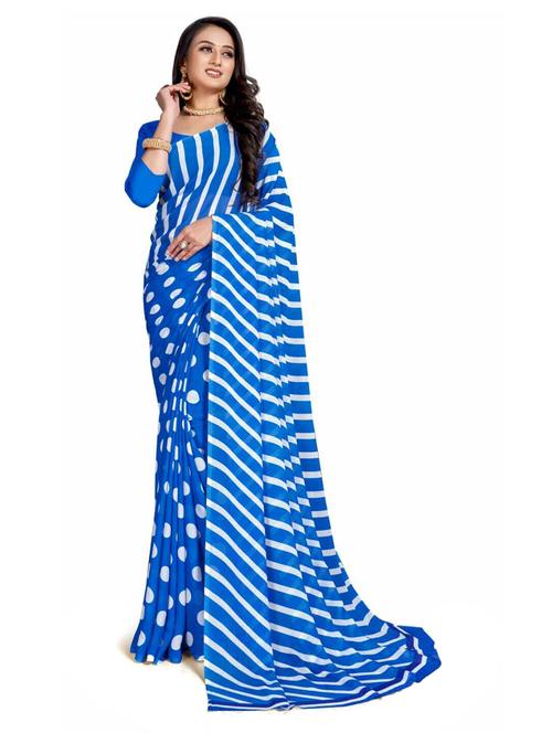 self designed printed saree with blouse - 19744059 - Very Small Image - 1
