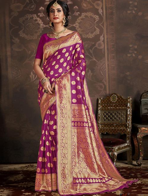 self designed woven saree with blouse - 19744097 - Very Small Image - 1