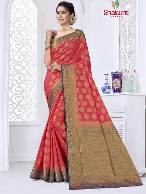 self designed woven saree with blouse - 19744133 - Very Small Image - 1