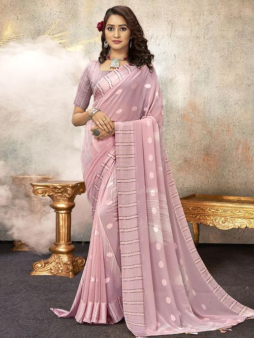 printed woven saree with blouse - 19744517 - Very Small Image - 1