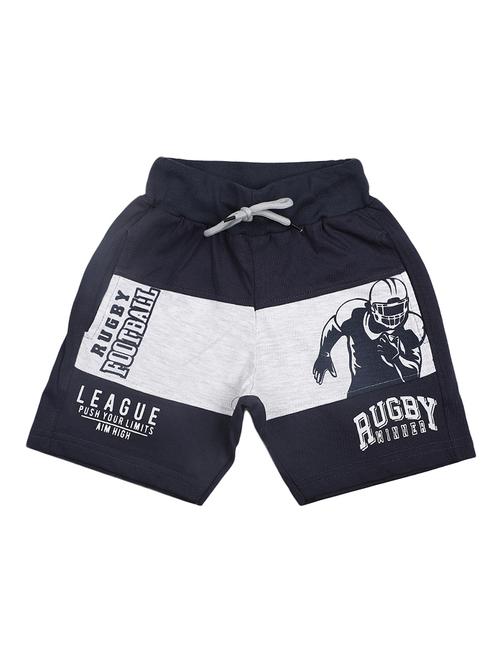 navy blue printed cotton shorts - 19744841 - Very Small Image - 1