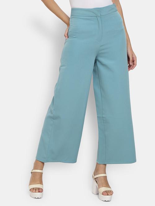 women solid purist blue wide leg trouser - 19745681 - Very Small Image - 1