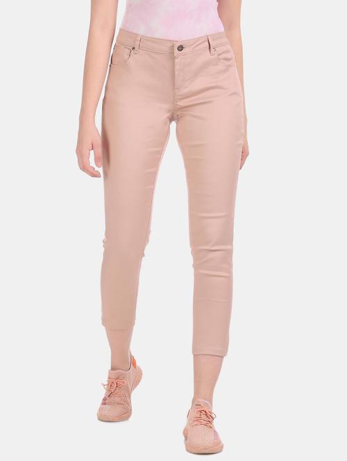 rosewater pink cotton flat front trousers - 19745699 - Very Small Image - 1