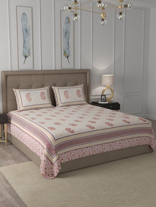 cotton printed king size bedsheet - 19747481 - Very Small Image - 1