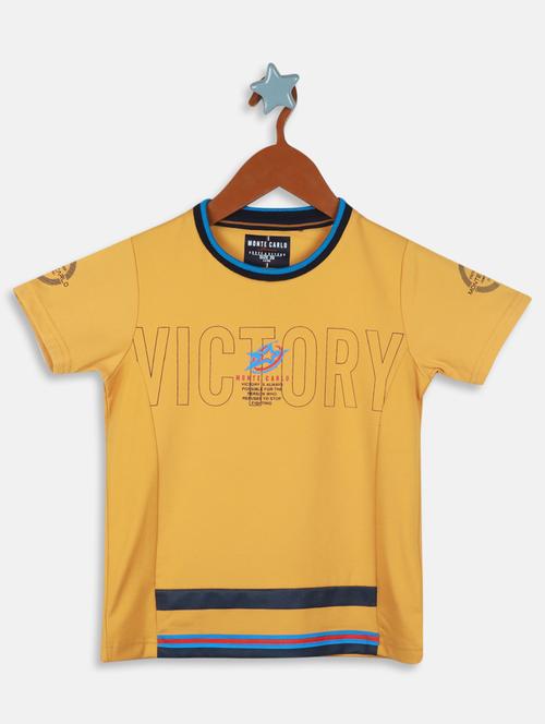 yellow printed round neck t-shirt - 19748262 - Very Small Image - 1