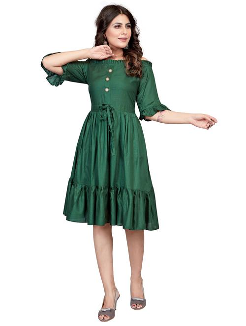 women's tiered dress solid dress - 19748924 - Very Small Image - 1