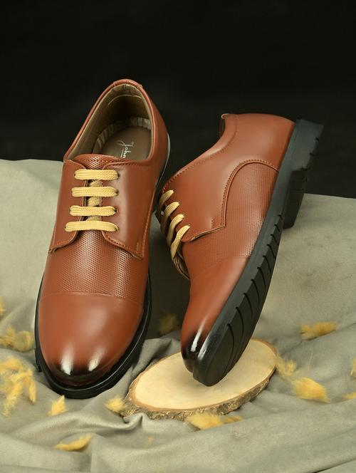 tan pu laceup derbies - 19749806 - Very Small Image - 1