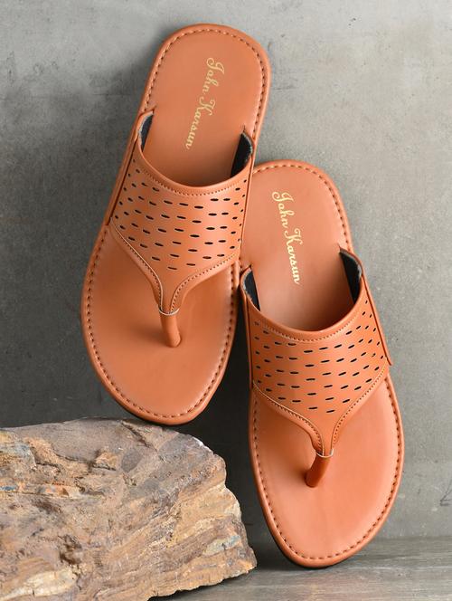 tan pu slip on sandals - 19749907 - Very Small Image - 1