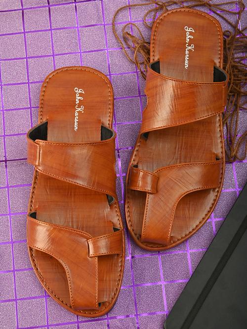 tan pu slip on sandals - 19749928 - Very Small Image - 1