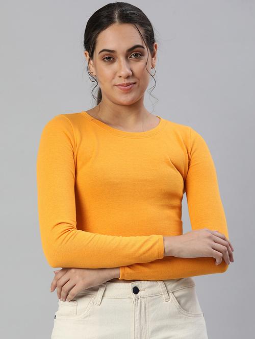 round neck solid crop top - 19749995 - Very Small Image - 1