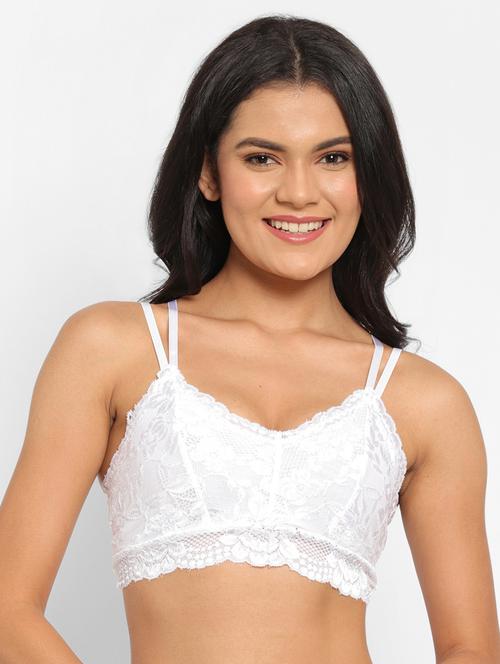 lace floral non wired bralette - 19750055 - Very Small Image - 1