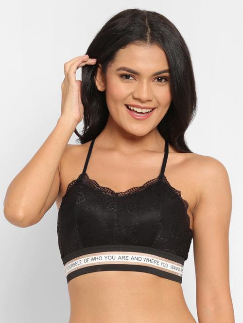 lace floral non wired bralette - 19750058 - Very Small Image - 1