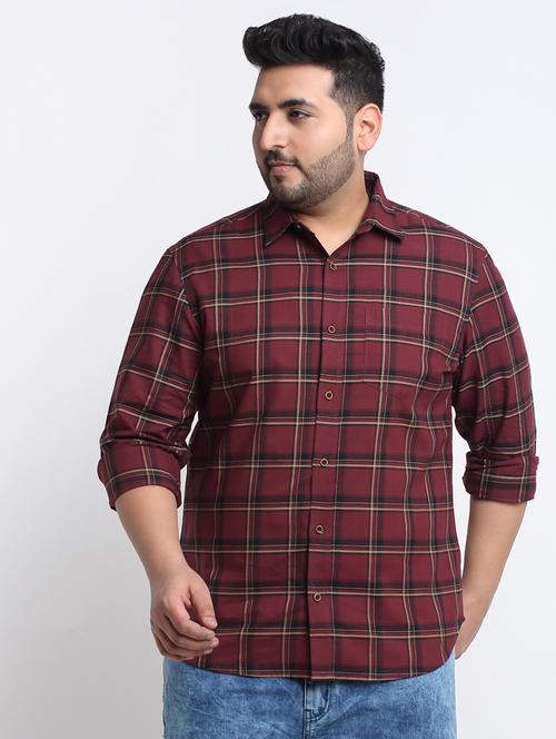maroon cotton casual shirt - 19750082 - Very Small Image - 1