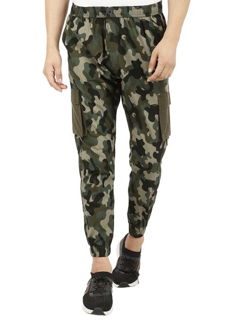 men camouflage printed full length joggers - 19750414 - Very Small Image - 1