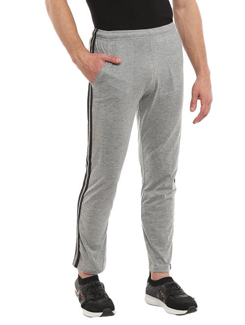 grey cotton full length track pant - 19750426 - Very Small Image - 1