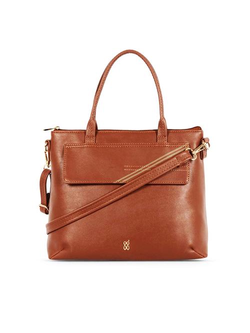 brown cotton polyester blend regular satchel - 19750837 - Very Small Image - 1