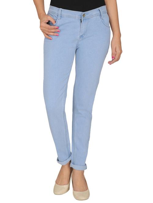 light blue solid denim full length jean - 19752677 - Very Small Image - 1