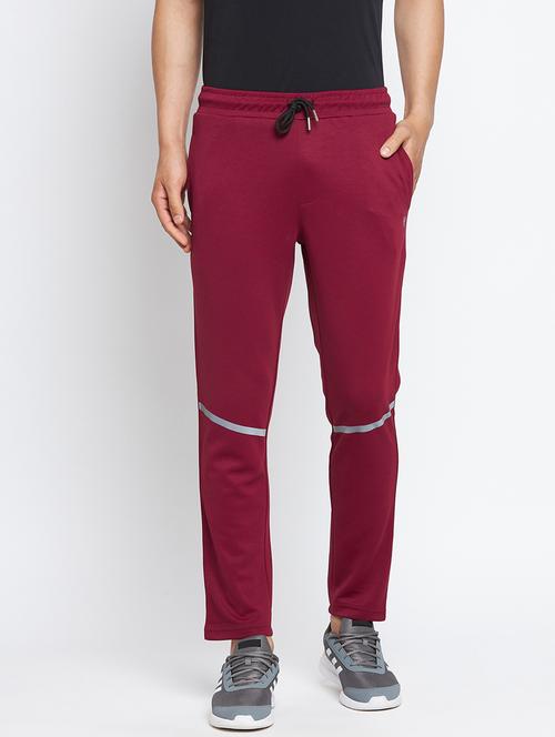 mid rise solid full length track pant - 19752891 - Very Small Image - 1